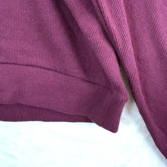 Free People FP Beach Sweater Womens L Purple Knit Pull Over Hooded Slouchy