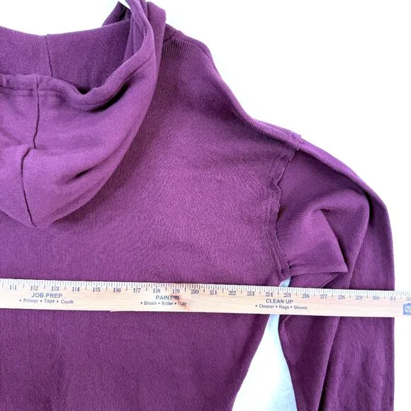 Free People FP Beach Sweater Womens L Purple Knit Pull Over Hooded Slouchy