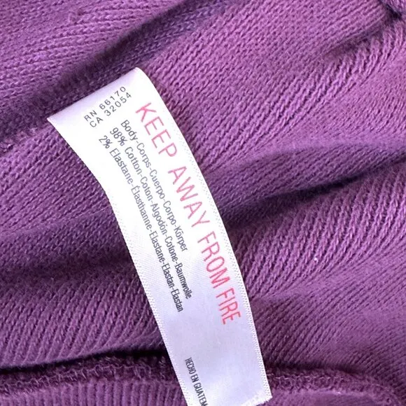 Free People FP Beach Sweater Womens L Purple Knit Pull Over Hooded Slouchy
