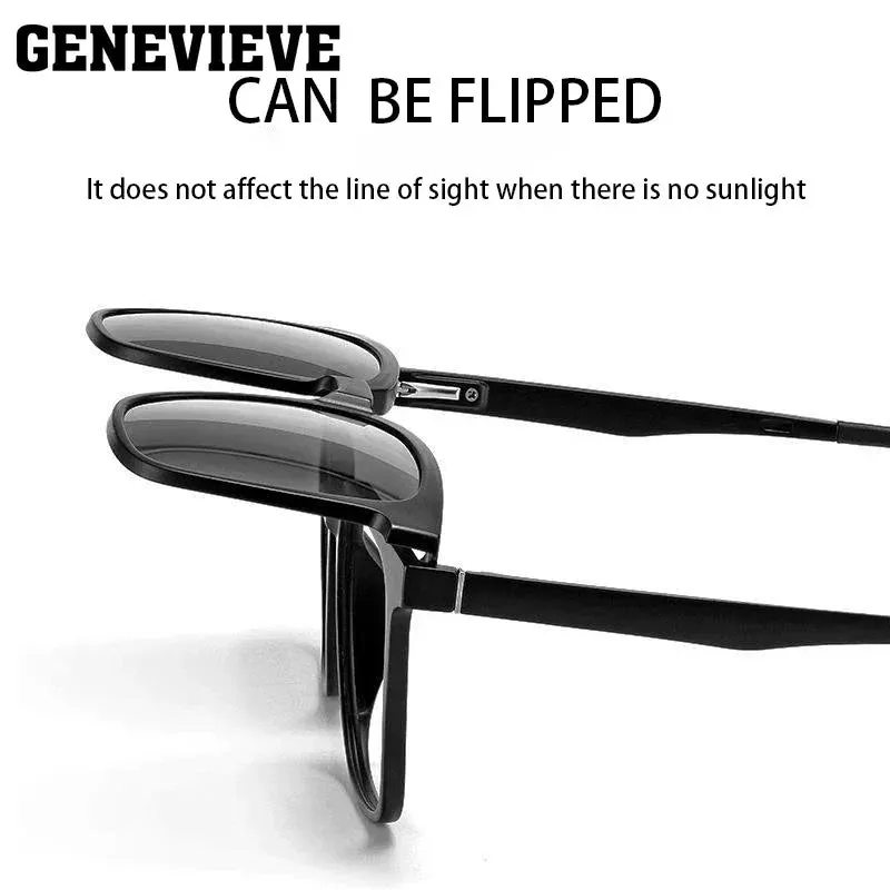 GENEVIEVE New Men's Magnetic Clip-On Polarized Prescription Sunglasses