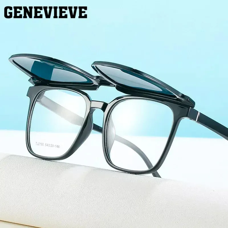 GENEVIEVE New Men's Magnetic Clip-On Polarized Prescription Sunglasses