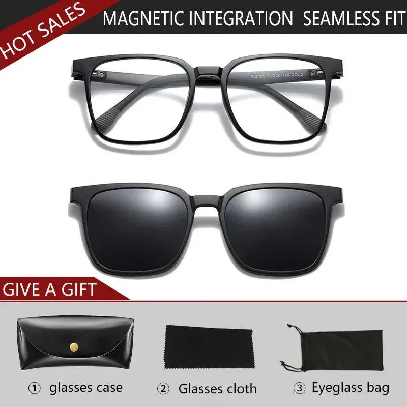 GENEVIEVE New Men's Magnetic Clip-On Polarized Prescription Sunglasses