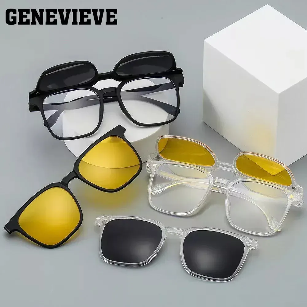 GENEVIEVE New Men's Magnetic Clip-On Polarized Prescription Sunglasses