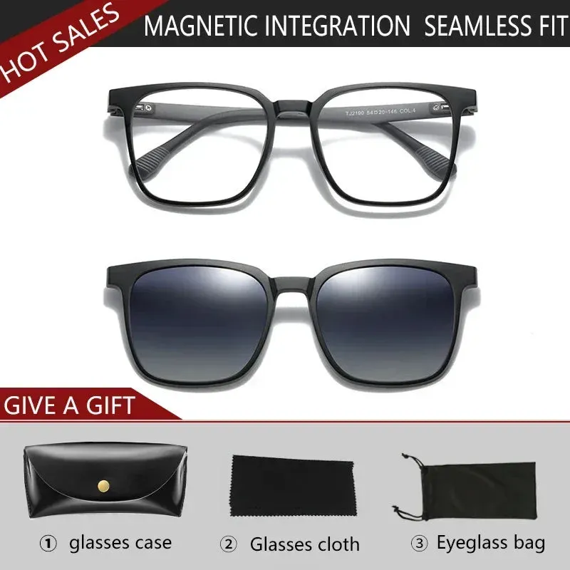 GENEVIEVE New Men's Magnetic Clip-On Polarized Prescription Sunglasses