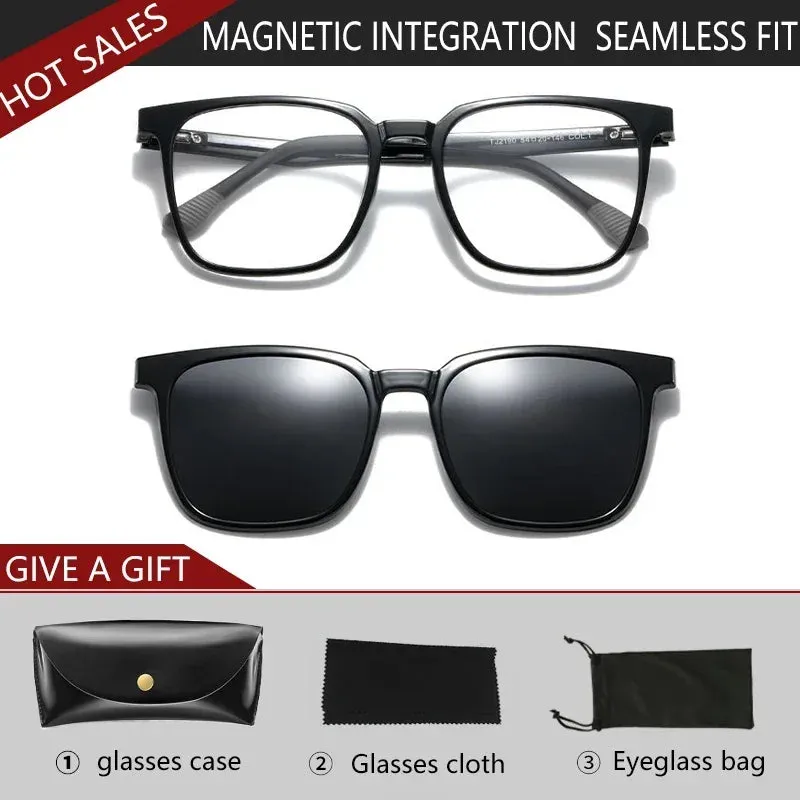 GENEVIEVE New Men's Magnetic Clip-On Polarized Prescription Sunglasses