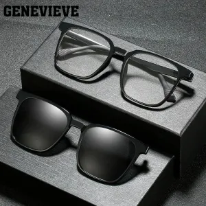 GENEVIEVE New Men's Magnetic Clip-On Polarized Prescription Sunglasses