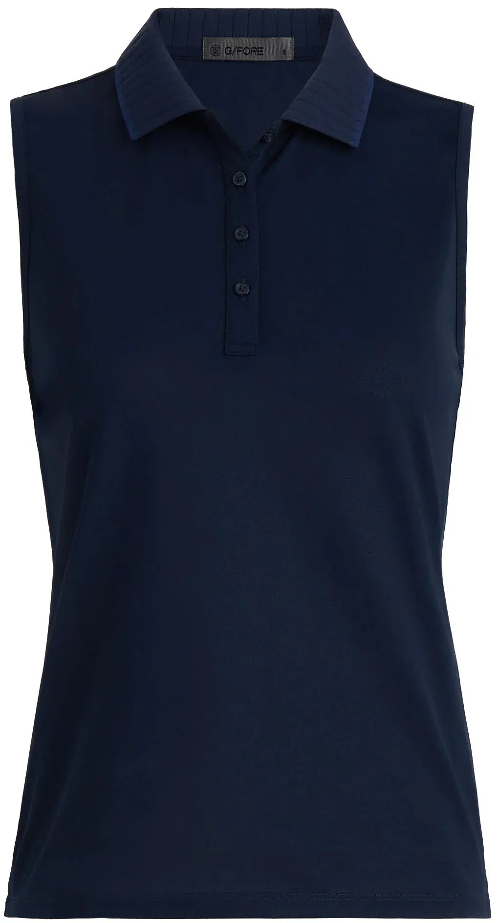 G/Fore Pleated Collar Tech Pique Womens Sleeveless Polo