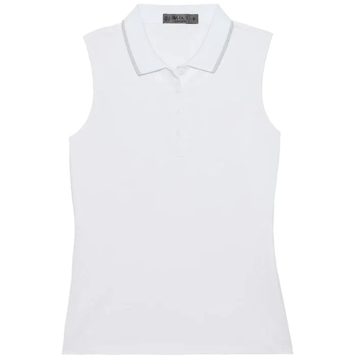 G/Fore Pleated Collar Tech Pique Womens Sleeveless Polo