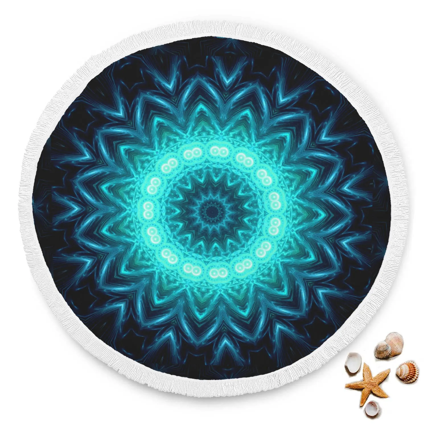 Glowing Circles Beach Blanket