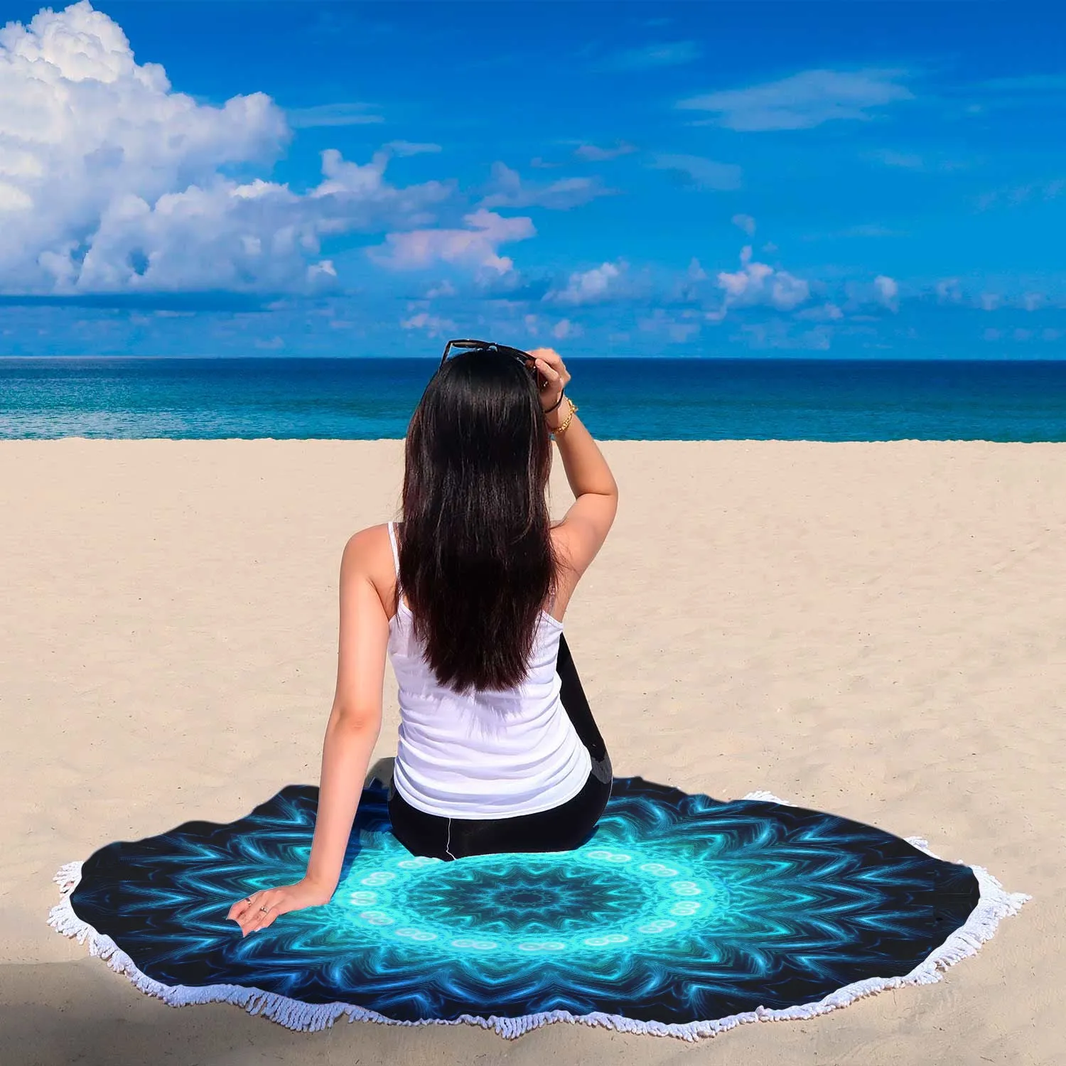 Glowing Circles Beach Blanket
