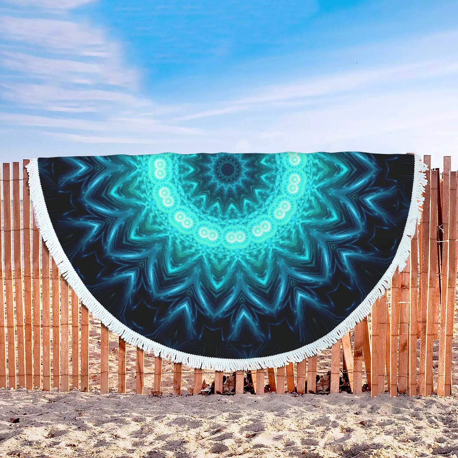 Glowing Circles Beach Blanket