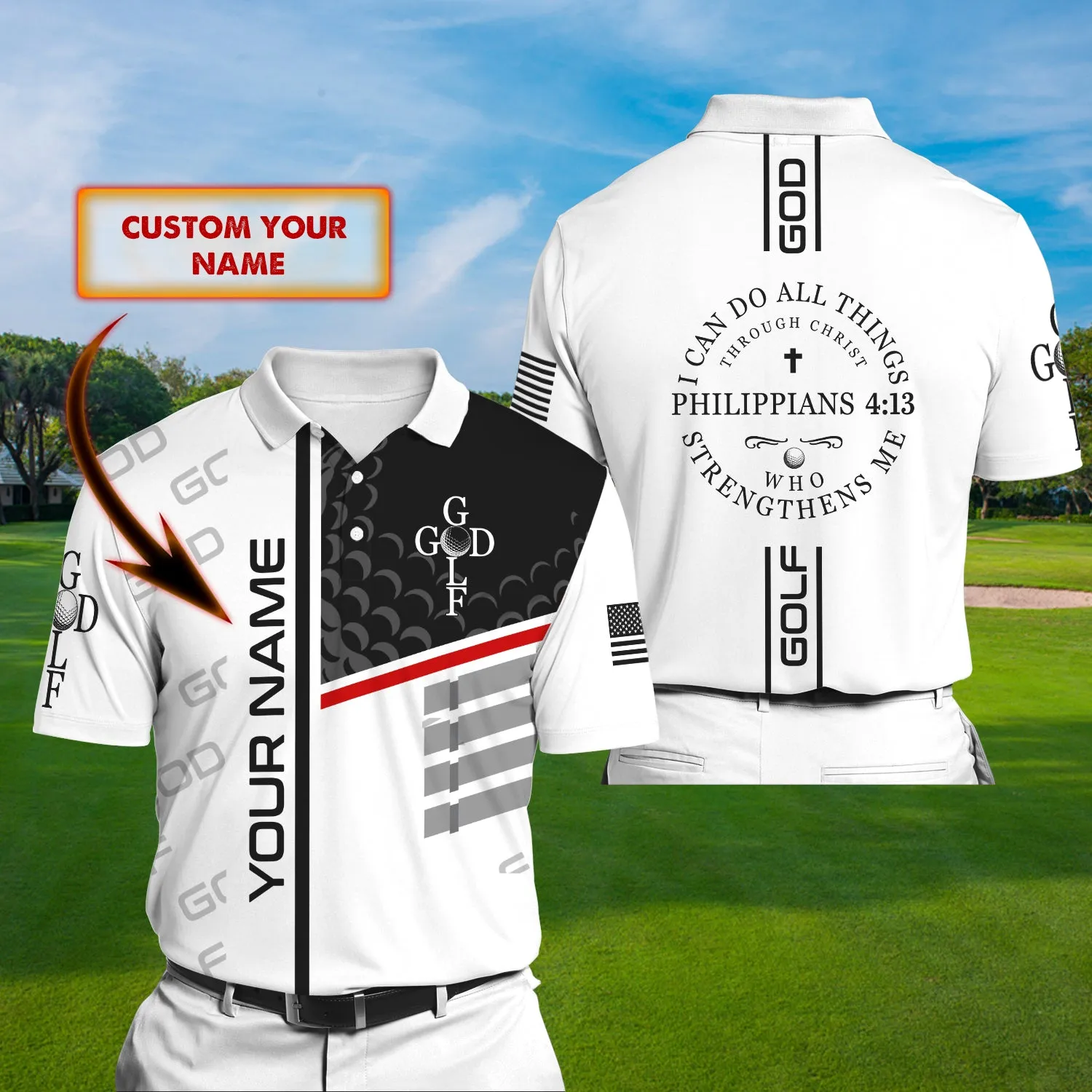 God - Golf - Personalized Name 3D Polo Shirt 39 - Nvc97