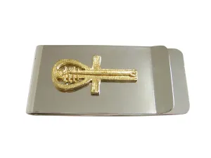 Gold Toned Egyption Ankh Money Clip