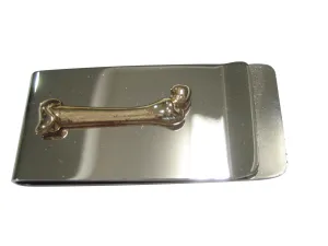Gold Toned Medical Anatomy Femur Bone Money Clip