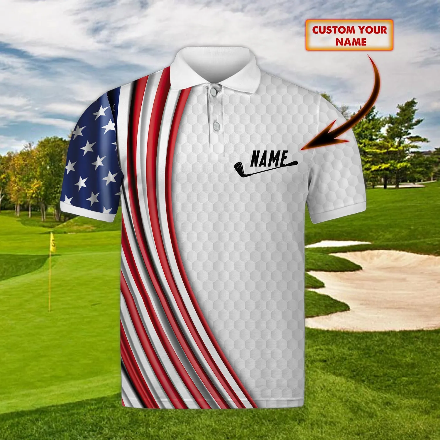 GOLF - Personalized Name 3D Polo Shirt 01 - CV98