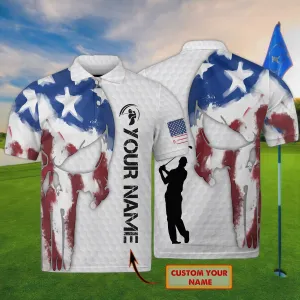Golf Skull name - Personalized Name 3D Polo Shirt - Nsd99