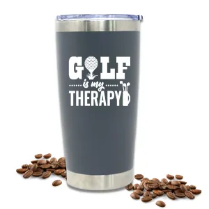 Golf Therapy 20 oz Gray Tumbler for Golfers