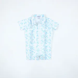 Guayabera Romper | Bass Blue