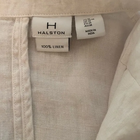 H by Halston Oversized Slouchy White Linen Blazer
