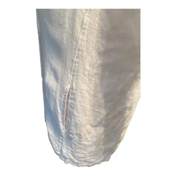 H by Halston Oversized Slouchy White Linen Blazer