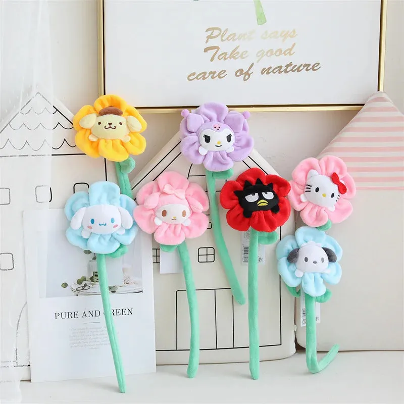 Hello Kitty Multifunctional Sunflower Plush Band | Kawaii flair to your hair, keys, or wrist