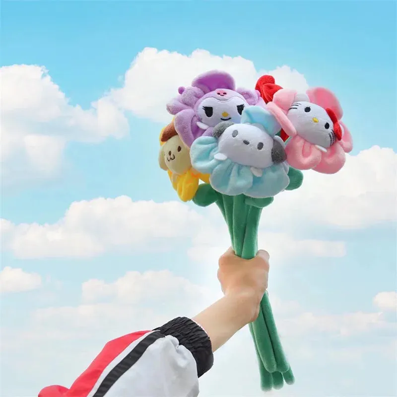 Hello Kitty Multifunctional Sunflower Plush Band | Kawaii flair to your hair, keys, or wrist