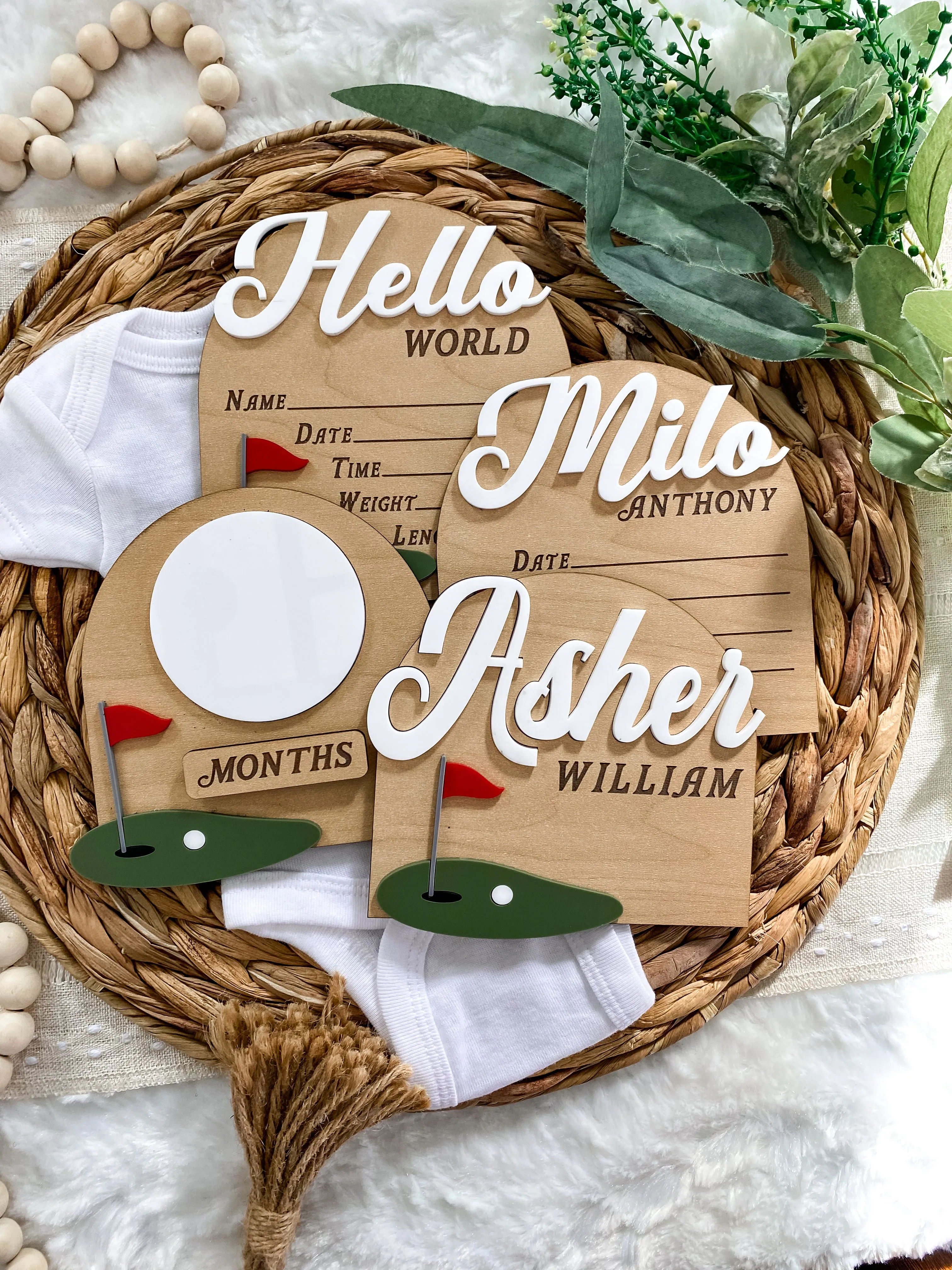 Hello World Birth Stat Sign - Golf