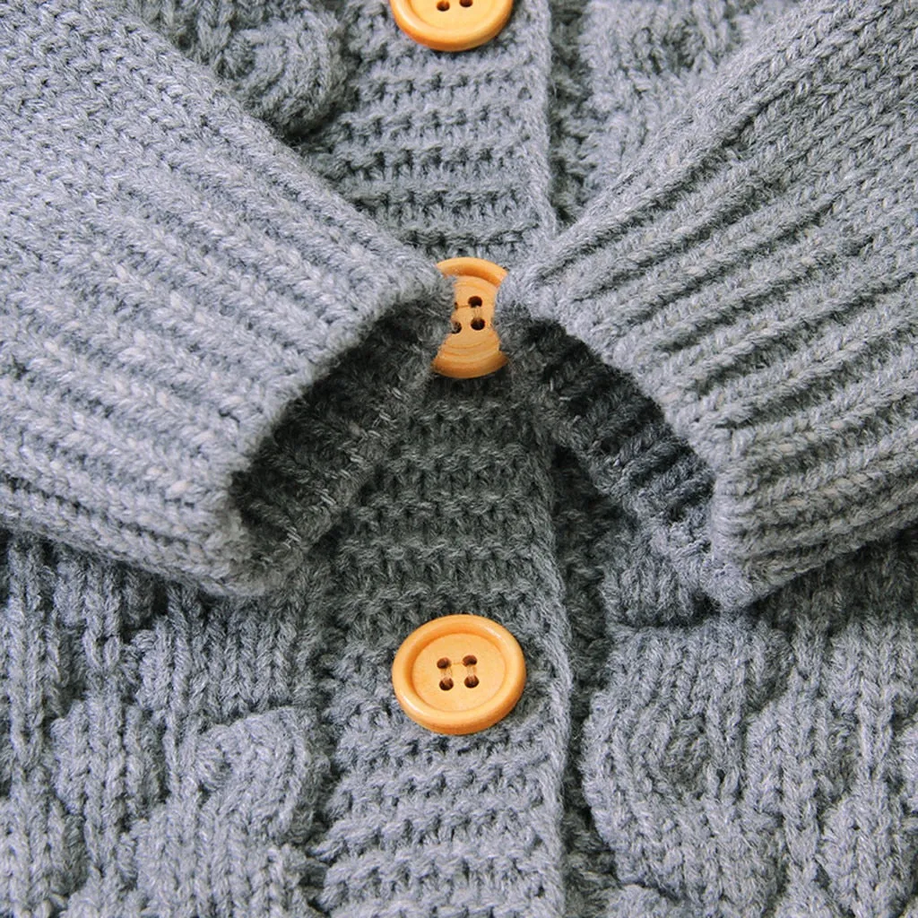 Hooded Bear Knit Cardigan