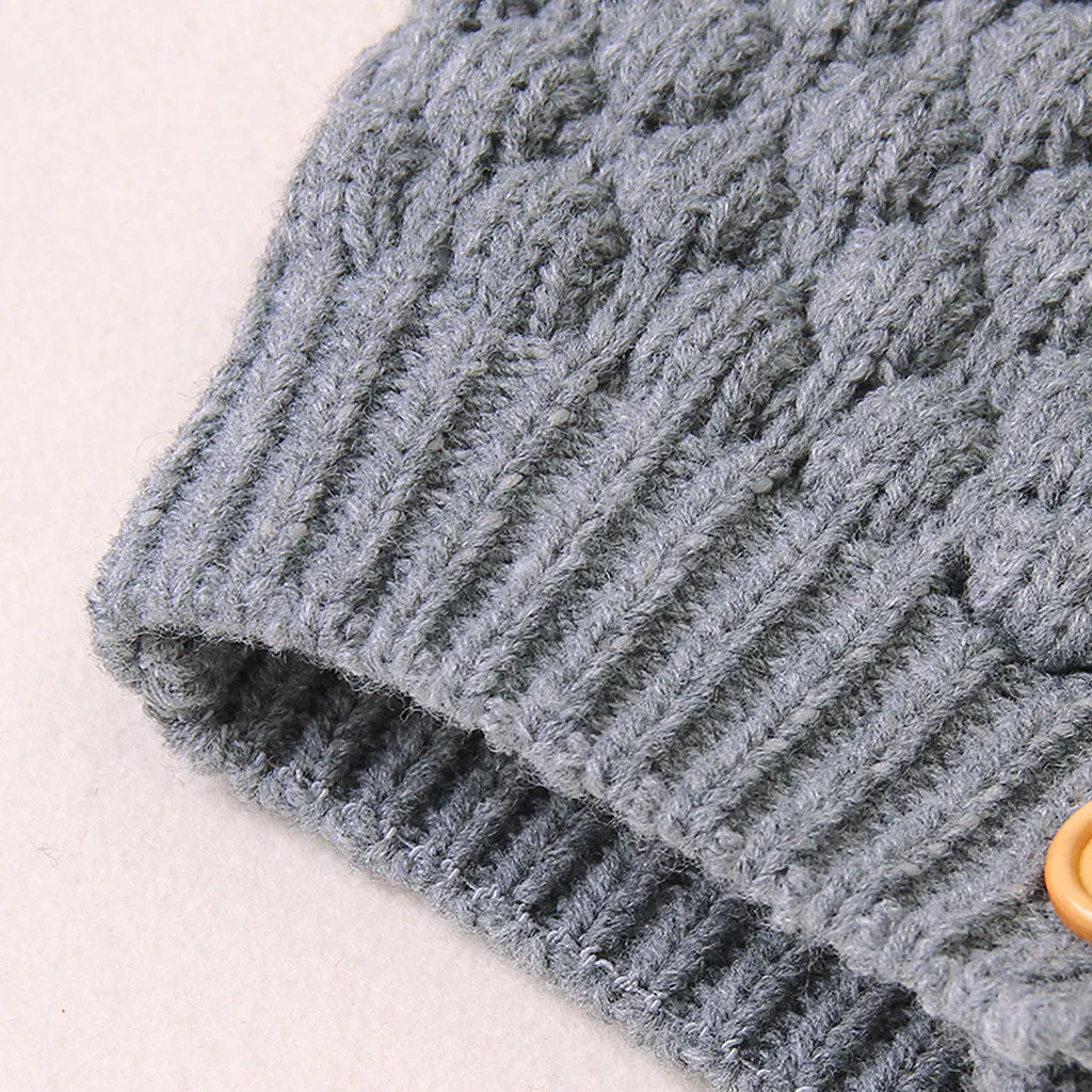 Hooded Bear Knit Cardigan