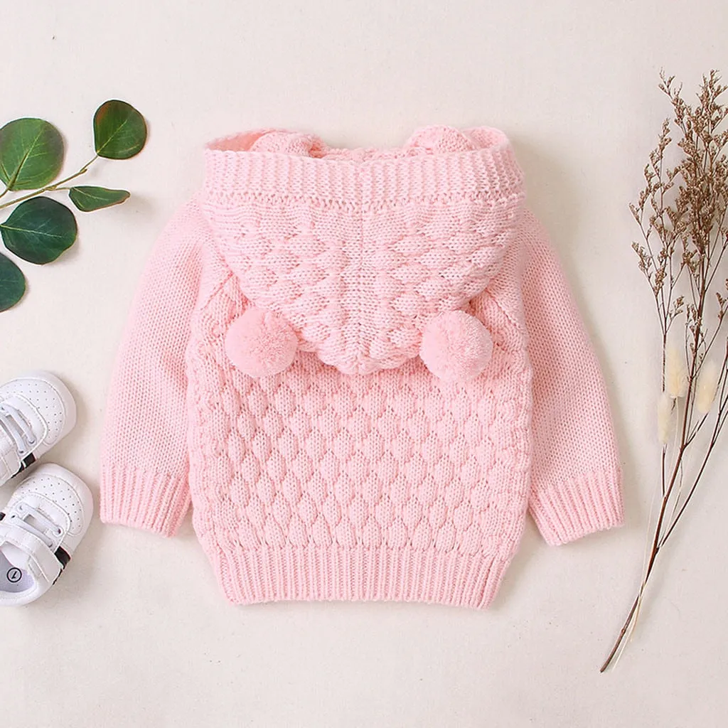 Hooded Bear Knit Cardigan