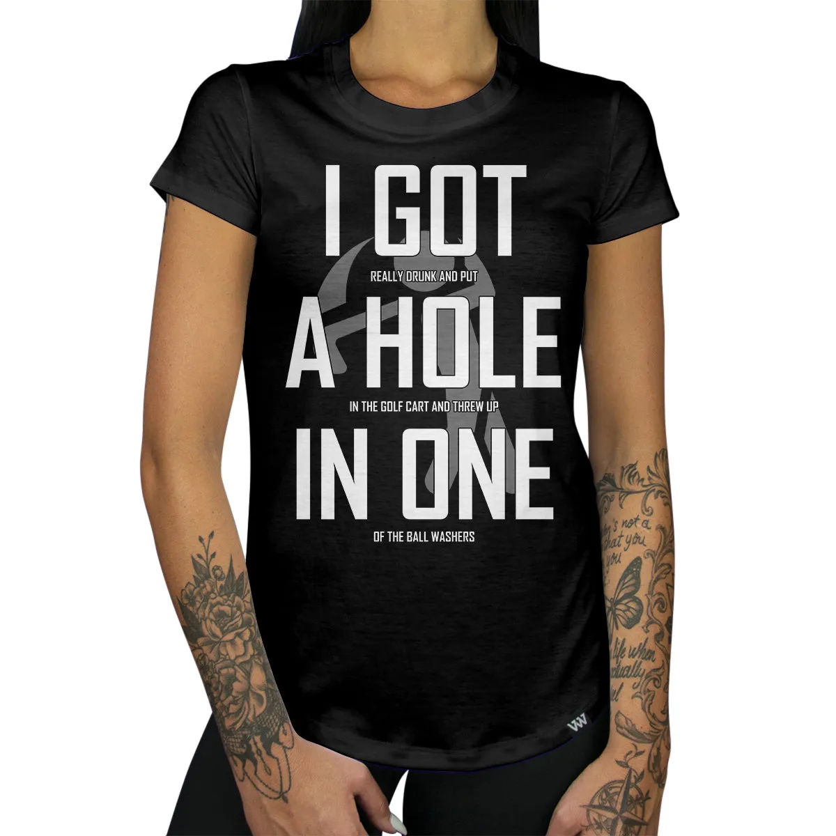 I Got Really Drunk...Golfers Shirt (fine print)