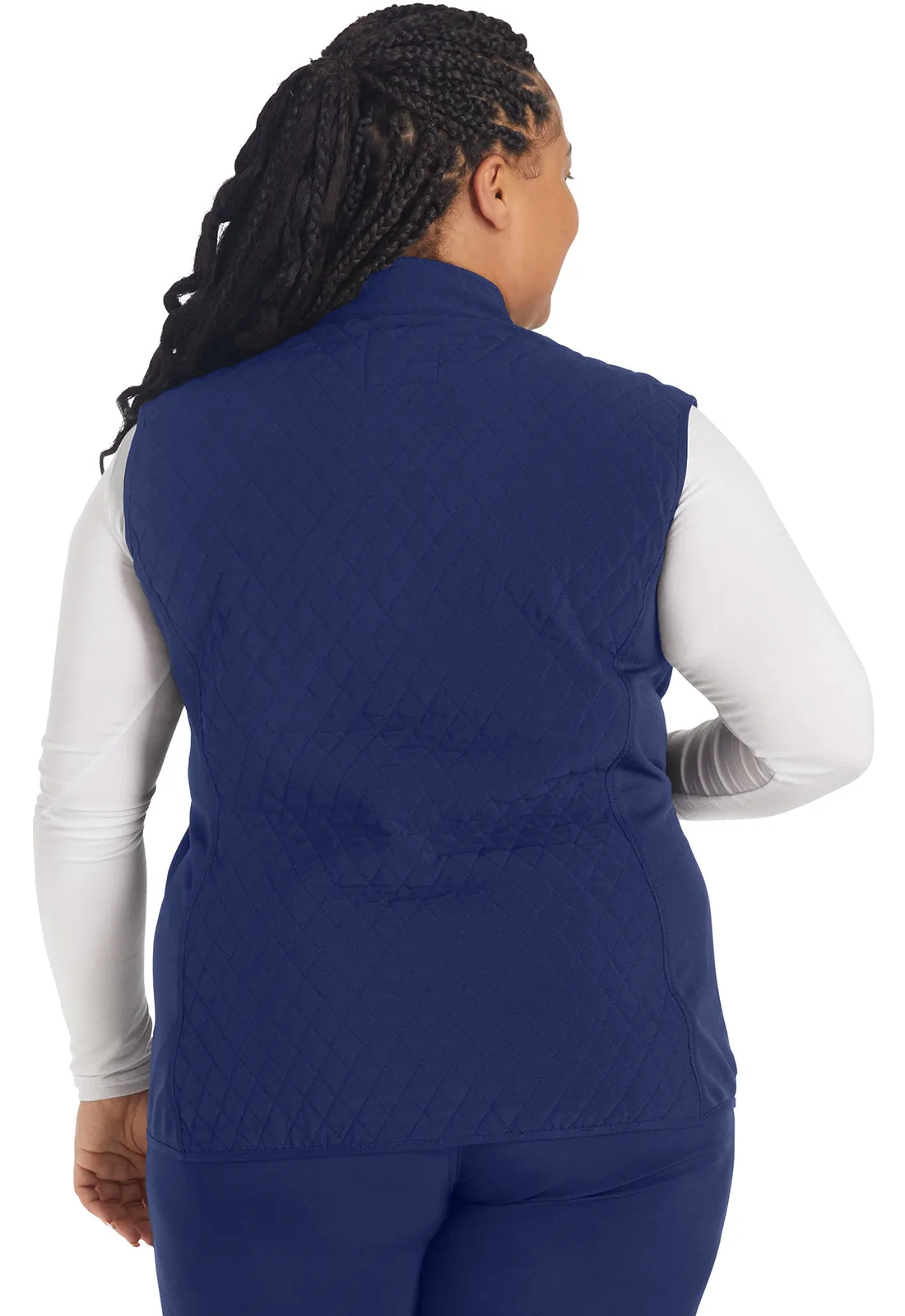 Inspira Flex IP306A Zip Front Quilted Vest Navy