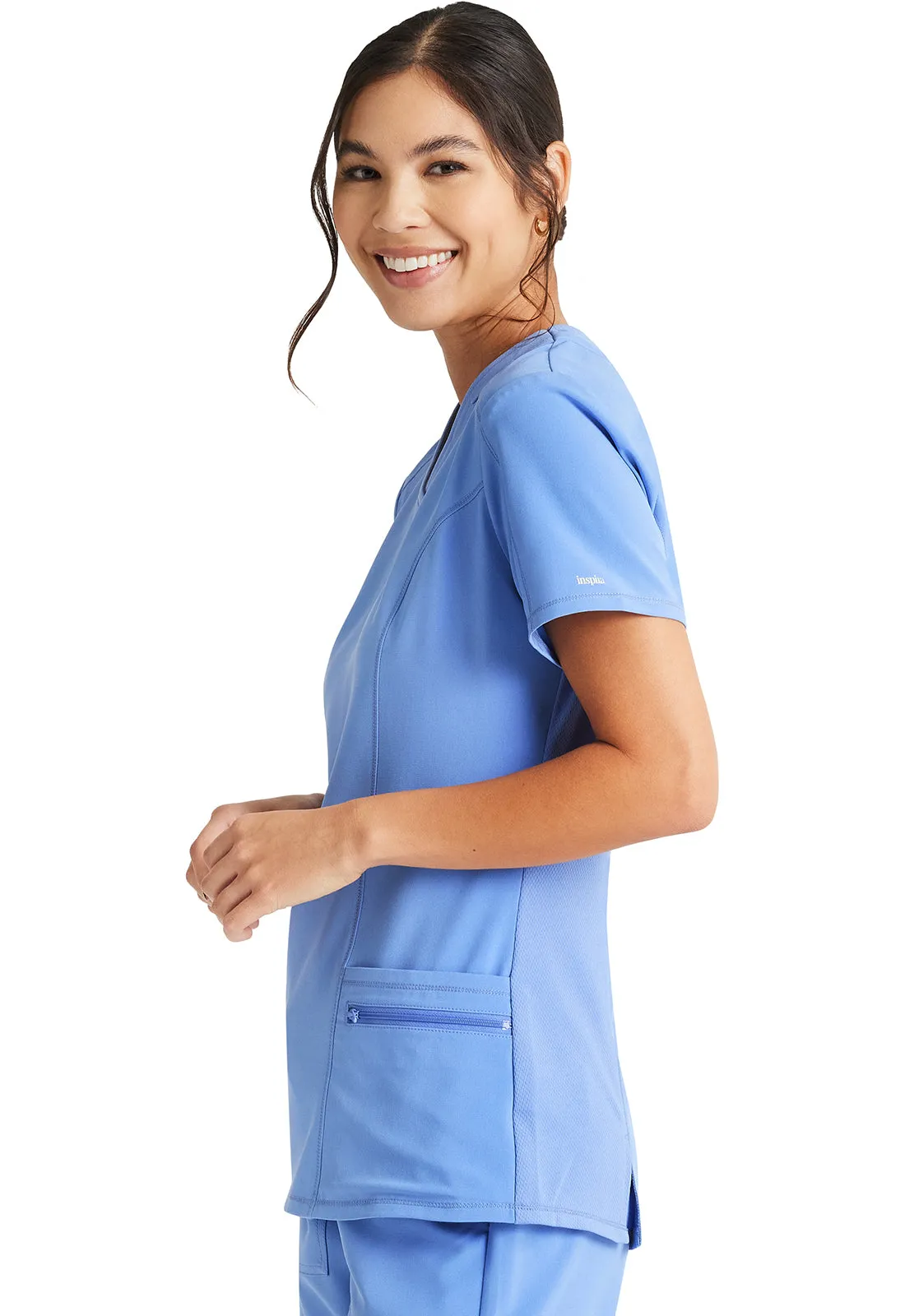 Inspira Flex IP727A V-Neck Top Ciel