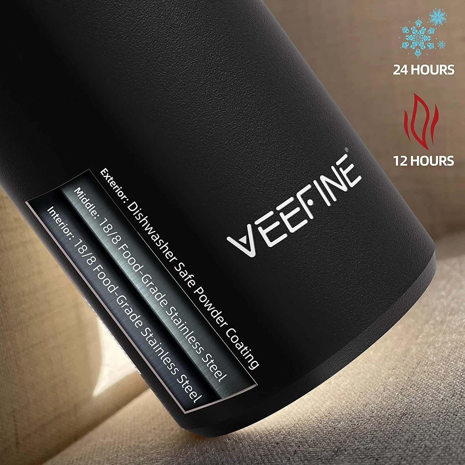 Insulated Water Bottle Dishwasher Safe Metal Water Bottle Bpa-Free Stainless Steel Water Bottles 20/32/40Oz Reusable Thermos for Hiking Camping and School