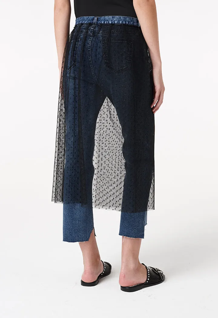 Jeans With Mesh Overlay