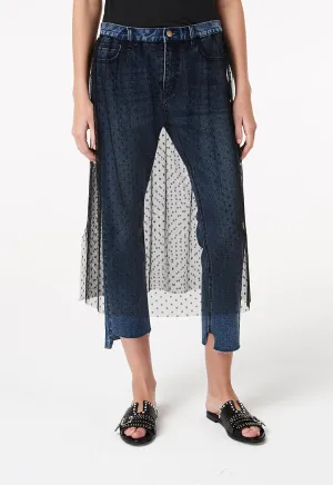 Jeans With Mesh Overlay