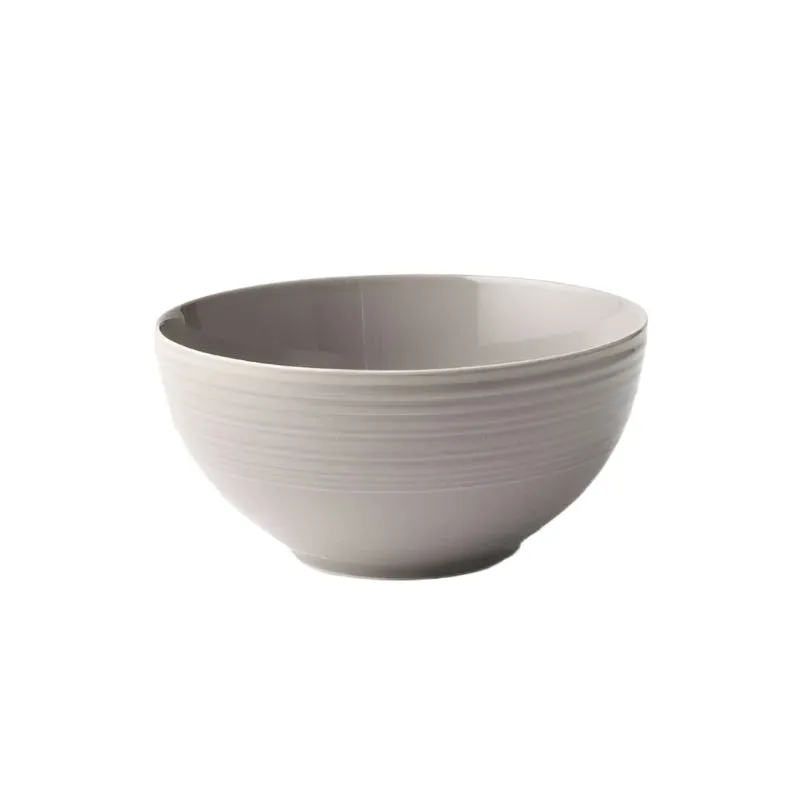 Jenna Clifford Embossed Lines Cereal Bowl 15cm Light Grey