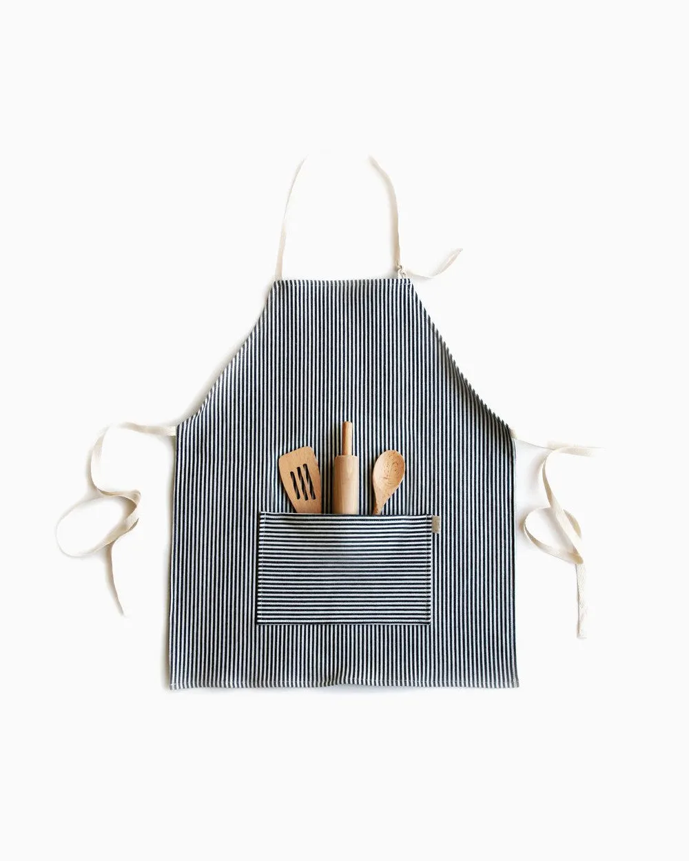 Kids Apron & Utensils in Railroad Denim Stripe
