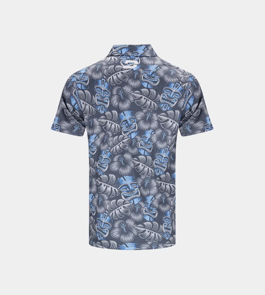 KIDS TIKI POLO - GREY/BLUE