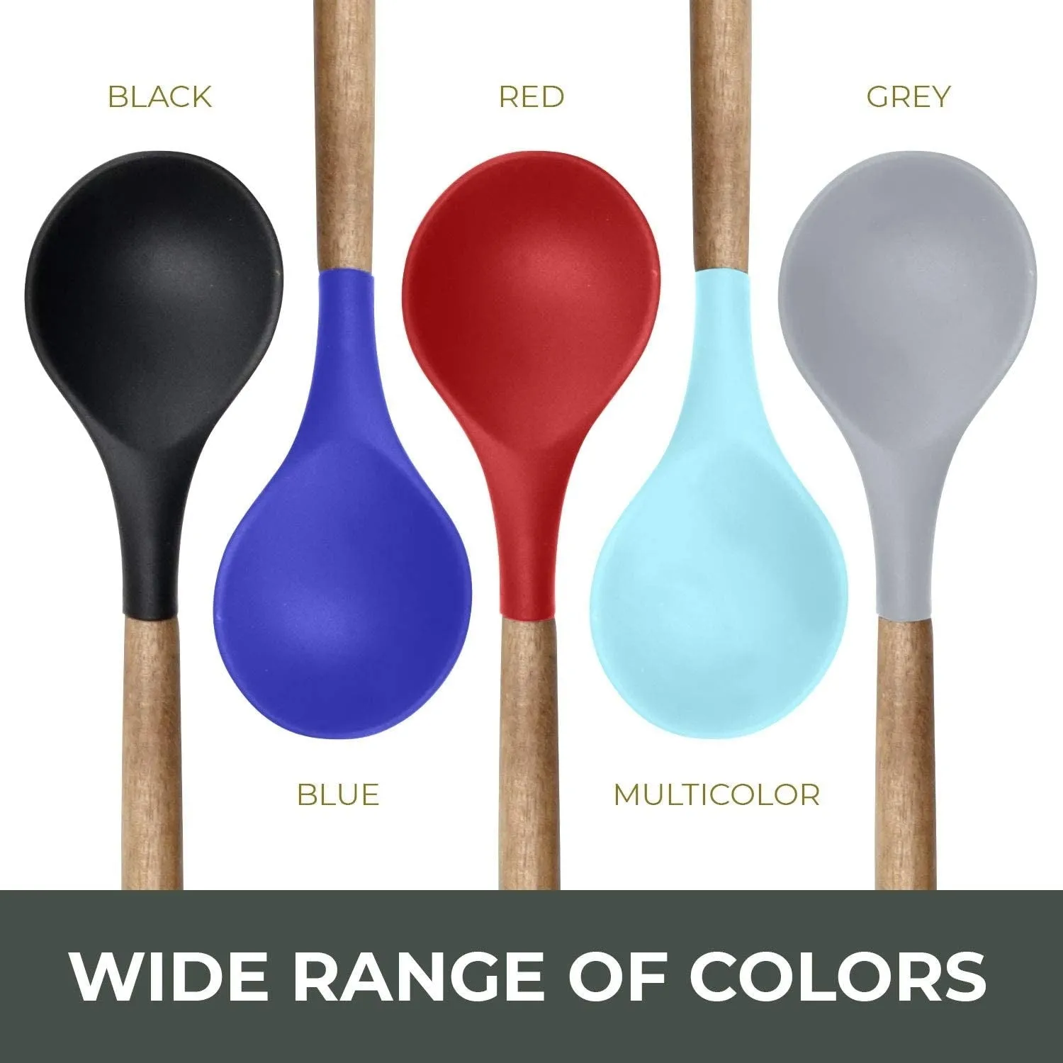 Kitchen Utensils Set, 21 Wood and Silicone Cooking Utensils
