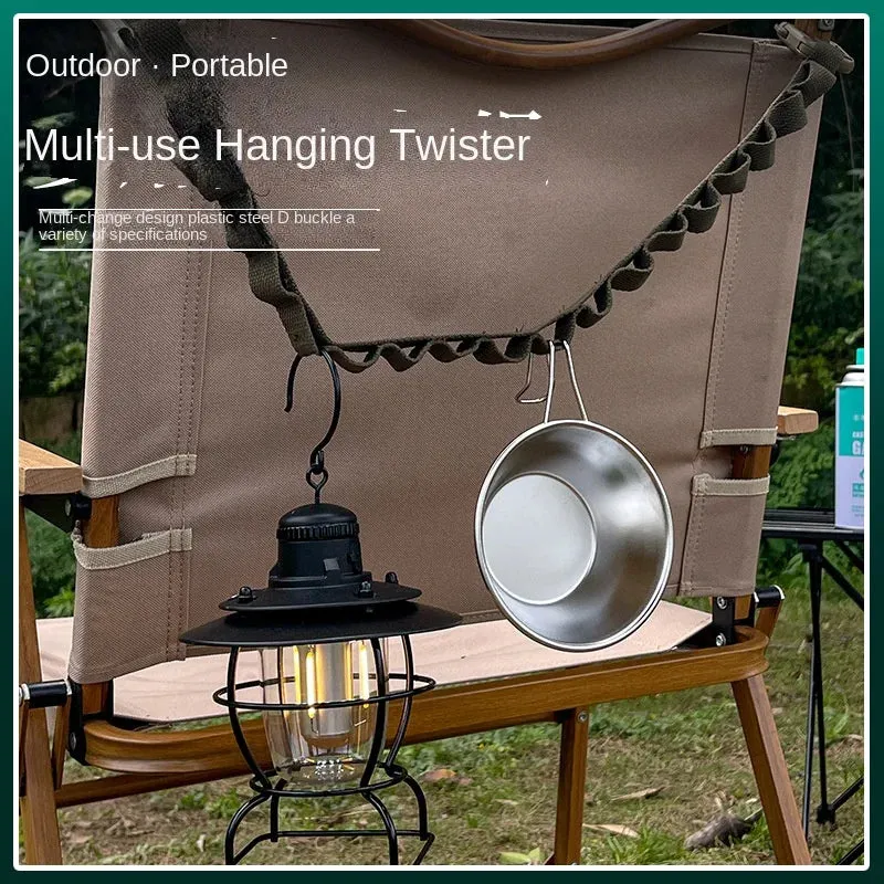 Krc Camp Versatile Nylon Hanging Rope for Outdoor Camping - Anti-Slip Design, Plastic Steel D Buckles