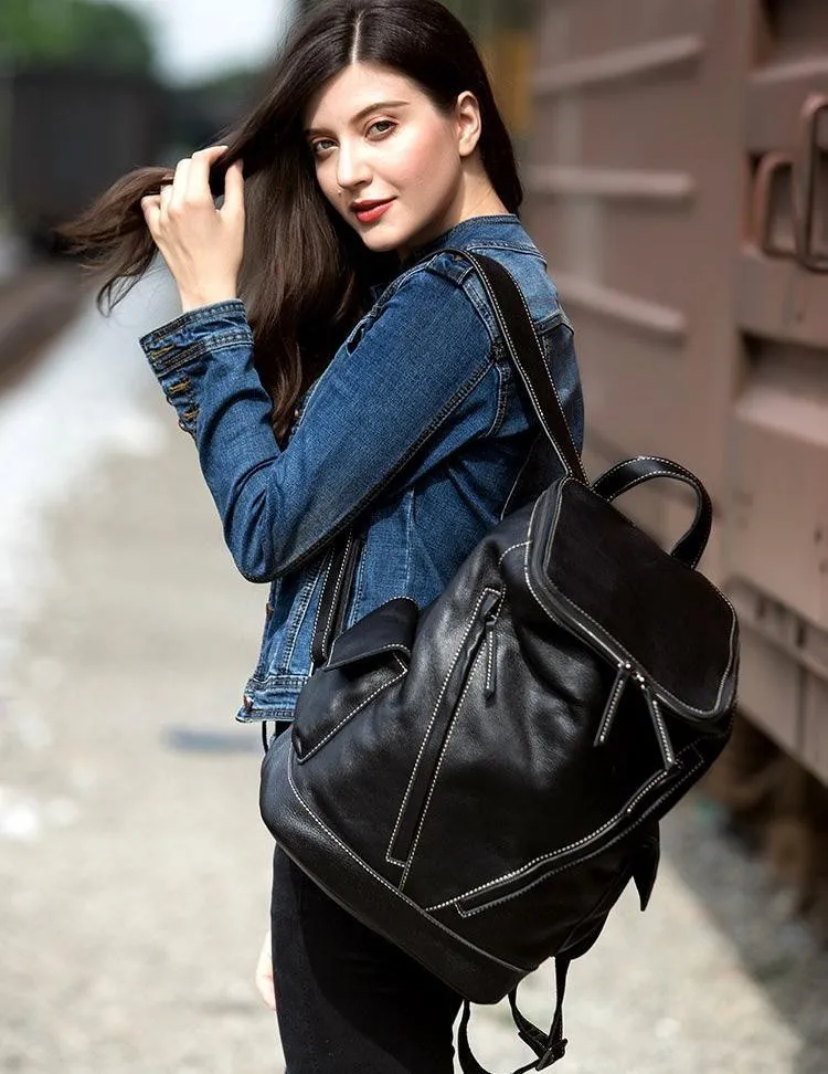 Large Vintage Leather Backpack for Men