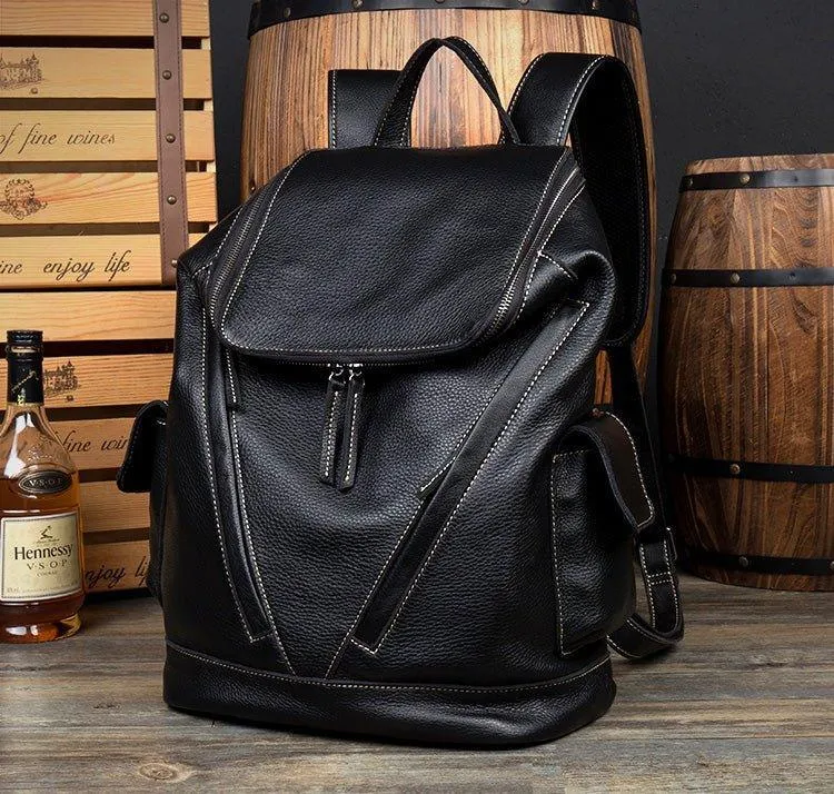 Large Vintage Leather Backpack for Men