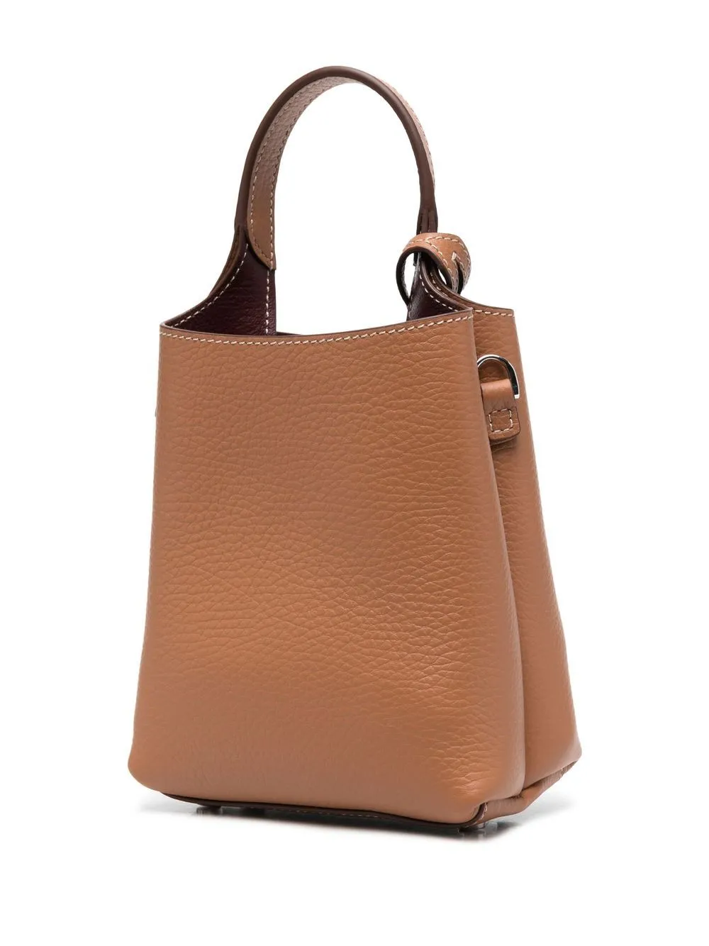 Leather micro bucket bag
