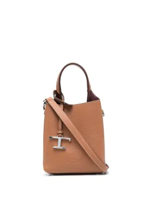 Leather micro bucket bag