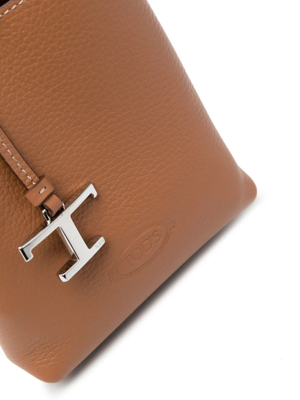 Leather micro bucket bag