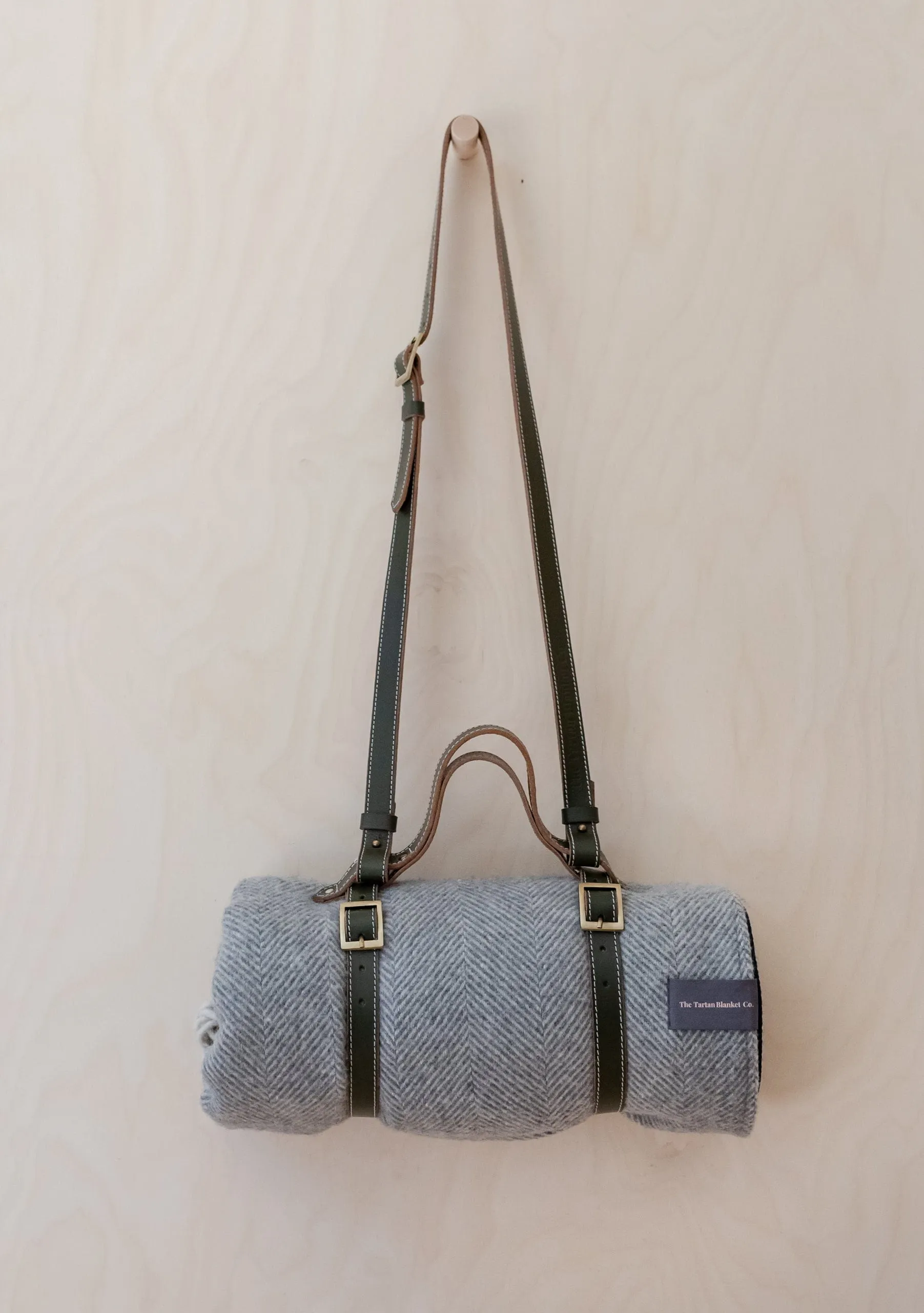 Leather Picnic Carrier with Shoulder Strap