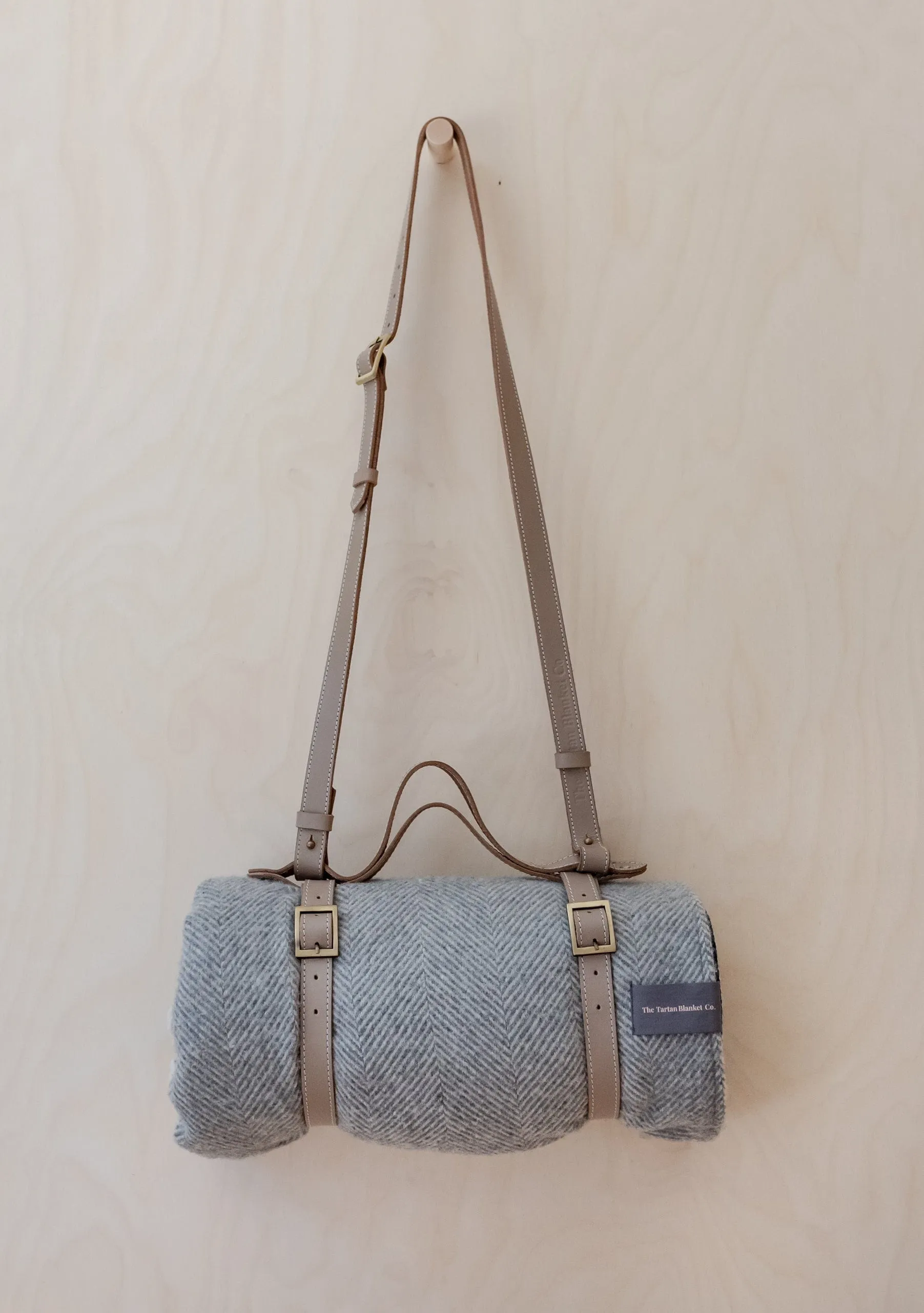 Leather Picnic Carrier with Shoulder Strap
