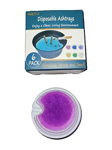 LEKORED 6pcs Disposable Ashtrays for Cigarettes with Ash Absorbing Balm Reduce Ash Raising Fast Cigarette Extinguishing