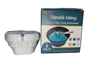 LEKORED 6pcs Disposable Ashtrays for Cigarettes with Ash Absorbing Balm Reduce Ash Raising Fast Cigarette Extinguishing